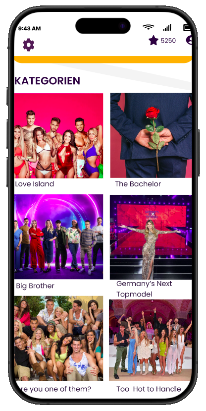 Realitytvquiz App Screenshot